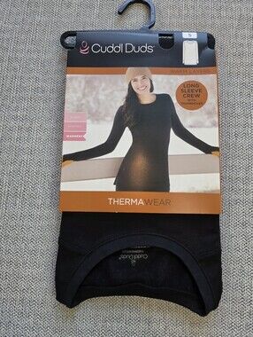 Cuddl Duds Black ThermaWear Long Sleeve Crew Top